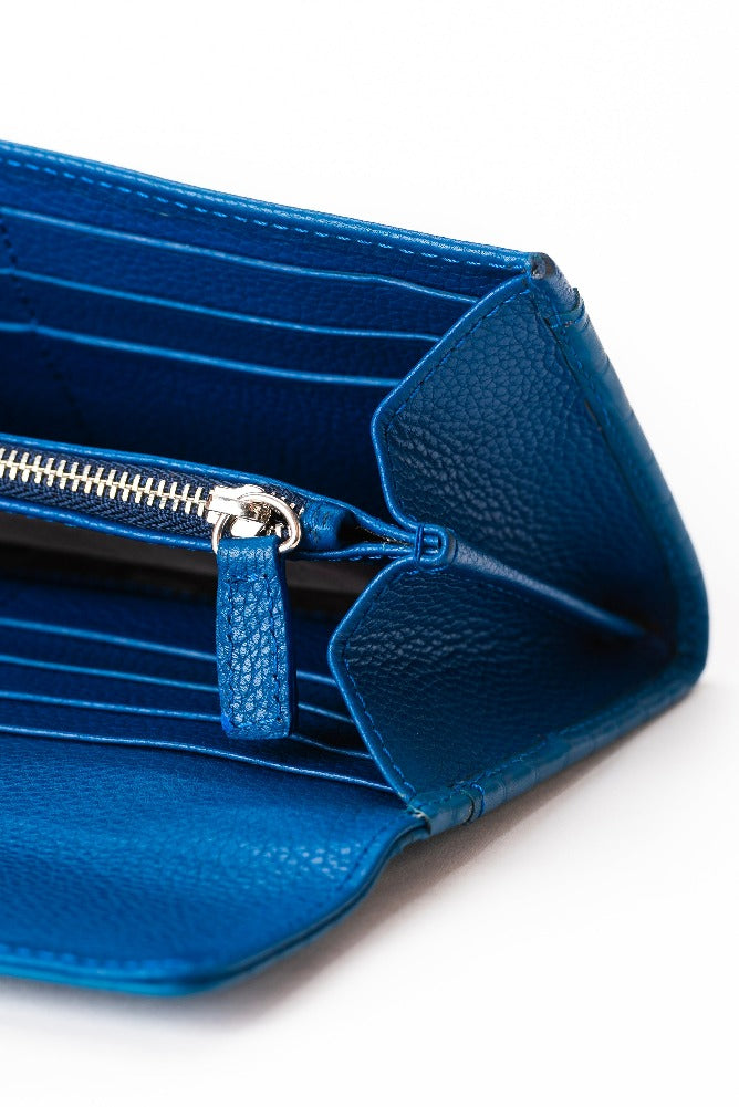 The Sultan Wallet - Blue Embossed