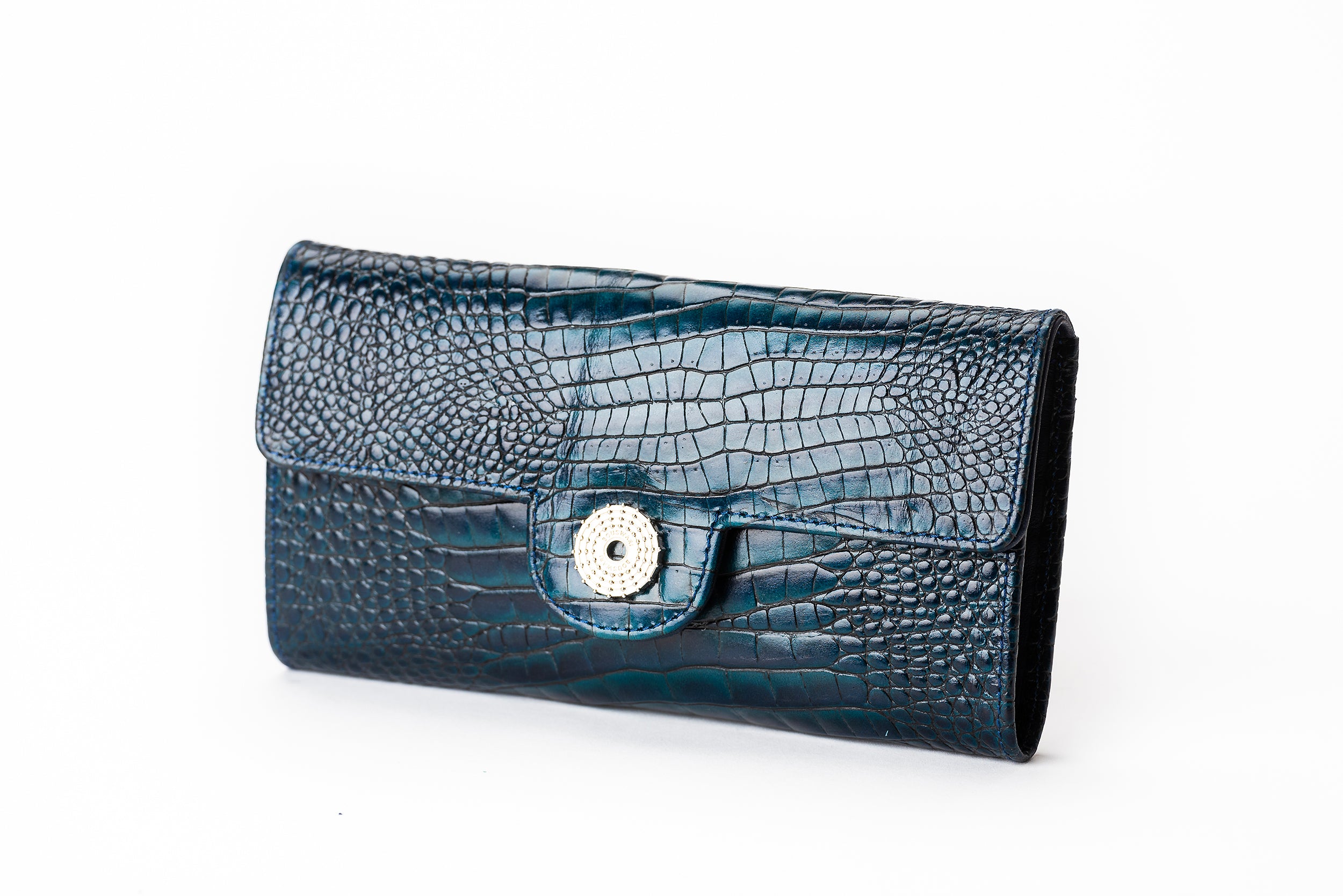 The Sultan Wallet - Blue Embossed